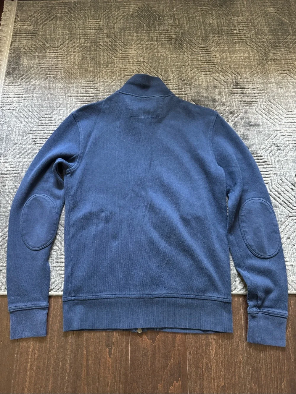 Banana Republic Men's Navy Full-Zip Stand Collar Sweater Jacket sz S fits XS